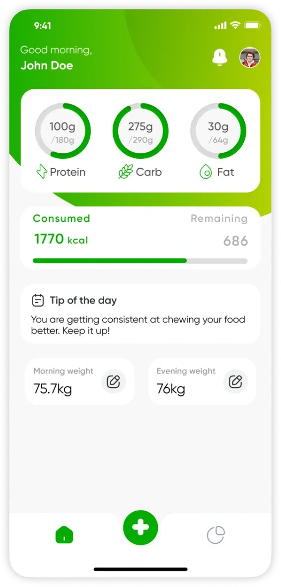ChewBe app home screen